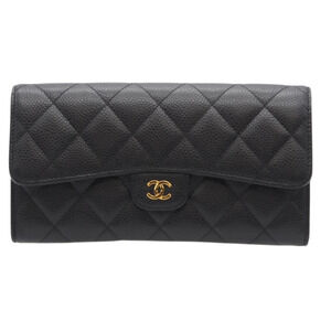 CHANEL Black Caviar Leather Wallet